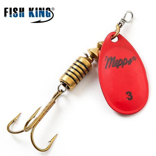 Fish King Mepps 1Pc 4 Color Size0-Size5 Fishing Hard Lure Bait Leurre Peche-FISH KING First franchised Store-Red Size 3-Bargain Bait Box