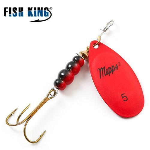 Fish King Mepps 1Pc 4 Color Size0-Size5 Fishing Hard Lure Bait Leurre Peche-FISH KING First franchised Store-Red Size 5-Bargain Bait Box