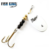 Fish King Mepps 1Pc 4 Color Size0-Size5 Fishing Hard Lure Bait Leurre Peche-FISH KING First franchised Store-White Size 4-Bargain Bait Box
