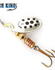 Fish King Mepps 1Pc Size1- Size 5 Fishing Spoon Spinner Hard Bait Lure-FISH KING First franchised Store-SilveBlack Dot Size2-Bargain Bait Box