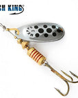 Fish King Mepps 1Pc Size1- Size 5 Fishing Spoon Spinner Hard Bait Lure-FISH KING First franchised Store-SilveBlack Dot Size3-Bargain Bait Box