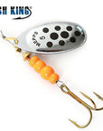 Fish King Mepps 1Pc Size1- Size 5 Fishing Spoon Spinner Hard Bait Lure-FISH KING First franchised Store-SilveBlack Dot Size5-Bargain Bait Box