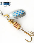 Fish King Mepps 1Pc Size1- Size 5 Fishing Spoon Spinner Hard Bait Lure-FISH KING First franchised Store-SilverBlue Dot Size1-Bargain Bait Box