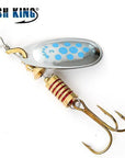 Fish King Mepps 1Pc Size1- Size 5 Fishing Spoon Spinner Hard Bait Lure-FISH KING First franchised Store-SilverBlue Dot Size3-Bargain Bait Box