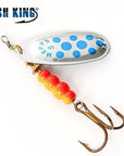 Fish King Mepps 1Pc Size1- Size 5 Fishing Spoon Spinner Hard Bait Lure-FISH KING First franchised Store-SilverBlue Dot Size5-Bargain Bait Box