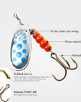 Fish King Mepps 1Pc Size1- Size 5 Fishing Spoon Spinner Hard Bait Lure-FISH KING First franchised Store-SilverRed Dot Size1-Bargain Bait Box