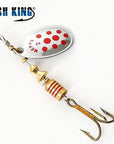 Fish King Mepps 1Pc Size1- Size 5 Fishing Spoon Spinner Hard Bait Lure-FISH KING First franchised Store-SilverRed Dot Size2-Bargain Bait Box