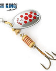 Fish King Mepps 1Pc Size1- Size 5 Fishing Spoon Spinner Hard Bait Lure-FISH KING First franchised Store-SilverRed Dot Size3-Bargain Bait Box