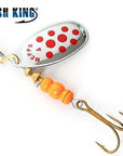 Fish King Mepps 1Pc Size1- Size 5 Fishing Spoon Spinner Hard Bait Lure-FISH KING First franchised Store-SilverRed Dot Size4-Bargain Bait Box
