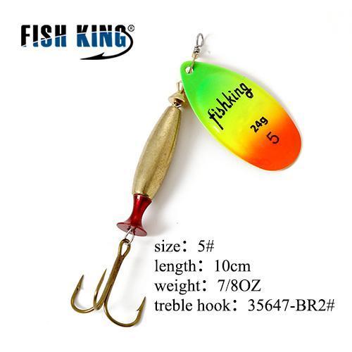 Fish King Mepps Fishing Lure 18G 24G Spinners Spoon Bait Esche Artificiali Pesca-FISH KING Go fishing together Store-Brown-Bargain Bait Box