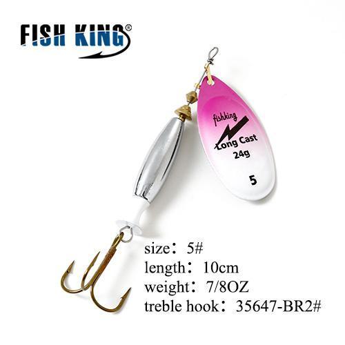 Fish King Mepps Fishing Lure 18G 24G Spinners Spoon Bait Esche Artificiali Pesca-FISH KING Go fishing together Store-Light Green-Bargain Bait Box