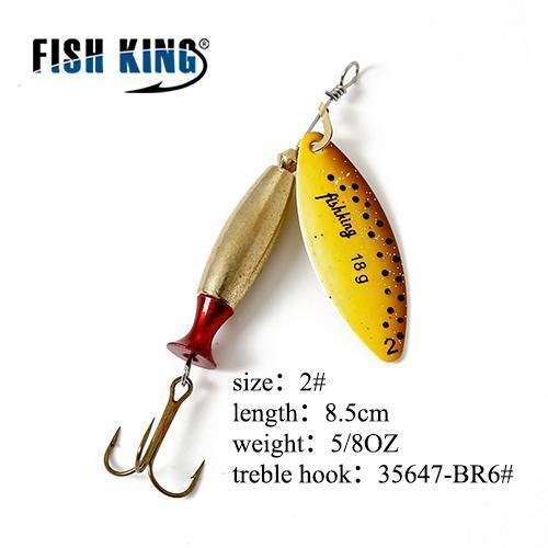 Fish King Mepps Long Cast 1 Pc Fishing Lure Spinner Bait Fishing Tackle-FISH KING Official Store-Army Green-Bargain Bait Box