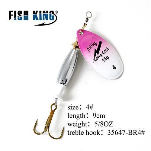 Fish King Mepps Long Cast 1 Pc Fishing Lure Spinner Bait Fishing Tackle-FISH KING Official Store-Blue-Bargain Bait Box