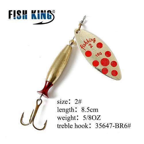 Fish King Mepps Long Cast 1 Pc Fishing Lure Spinner Bait Fishing Tackle-FISH KING Official Store-Brown-Bargain Bait Box