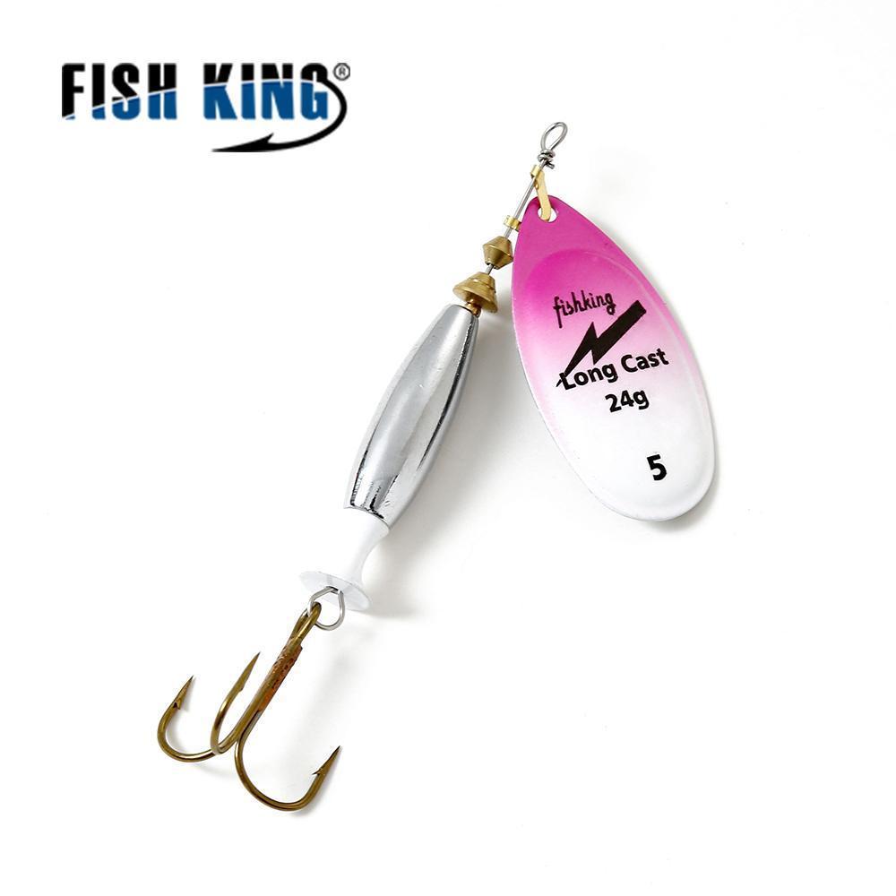 Fish King Mepps Long Cast 1 Pc Fishing Lure Spinner Bait Fishing Tackle-FISH KING Official Store-White-Bargain Bait Box