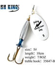 Fish King Mepps Long Cast 1 Pc Fishing Lure Spinner Bait Fishing Tackle-FISH KING Official Store-White-Bargain Bait Box