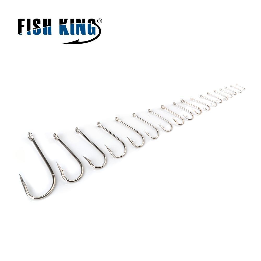 Fish King Mustad 100Pcs/Lot 10#-20# High Carbon Steel Fishing Hook Peche Pesca-FISH KING First franchised Store-Size10-Bargain Bait Box