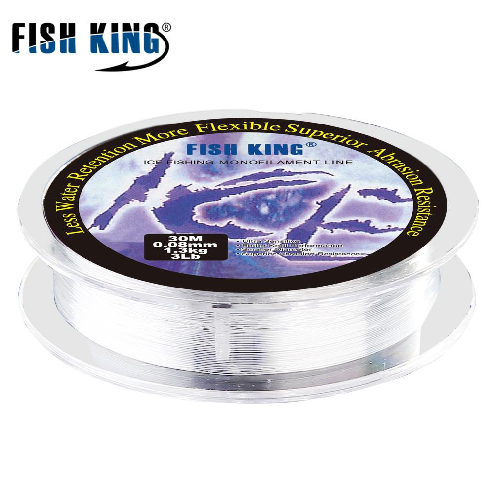 Fish King Nylon Ice Fishing Pole 30M Line Dia/0.08Mm-0.25Mm For Writer Ice Lake-Fishing Tackle-0.3-Bargain Bait Box