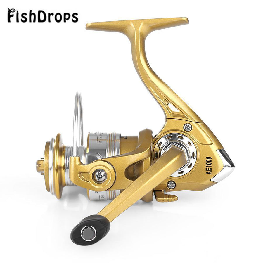 Fishdrops 12 + 1Bb Golden Fly Fishing Reel With Left Right Interchangeable-Spinning Reels-Shenzhen Outdoor Fishing Tools Store-1000 Series-Bargain Bait Box