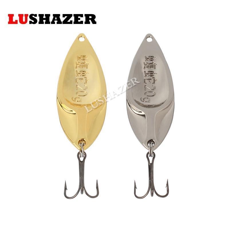 Fishing Bait Spoon Lure Gold/Silver 7.5G 10G 15G 20G Carp Fishing Metal-LUSHAZER Official Store-7g silvery-Bargain Bait Box