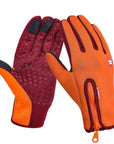 Fishing Gloves Waterproof Hiking Winter Bicycle Bike Cycling Gloves For Men-KAWO Store-Black-S-Bargain Bait Box
