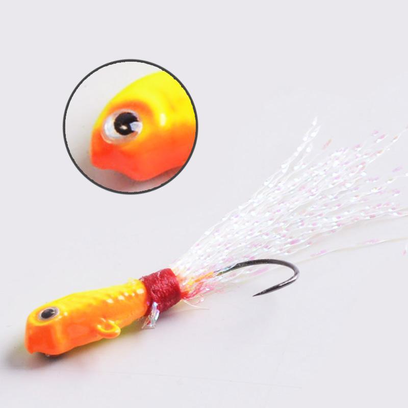 Fishing Hook 1.8G 3Pcs 3D Eye Lead Jig Head With Bright Wire Fishing Accessories-haofishing Store-colorA-Bargain Bait Box