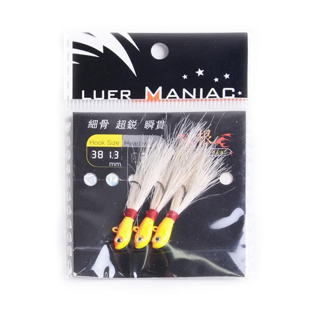 Fishing Hook 1.8G 3Pcs 3D Eye Lead Jig Head With Bright Wire Fishing Accessories-haofishing Store-colorC-Bargain Bait Box