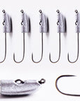 Fishing Hook 5Pcs 1.7G Crank Lead Jig Head Carp Fishing Soft Lure Worm Jigging-Jig Heads for Swimbaits-haofishing Store-Multi-Bargain Bait Box