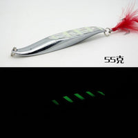 Fishing Jigbait Lures Long S Bending Glow Spoon Spinner Bait 55G Hyperbolic-Glow Baits-Bargain Bait Box-Glow-Bargain Bait Box