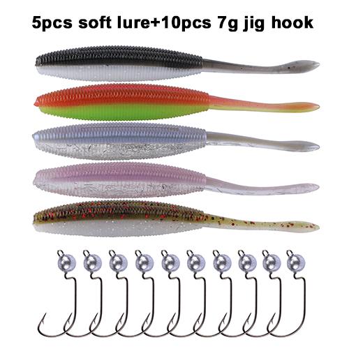 Fishing Kit Set Offset Worm/Jig Head Hook Fishinghook With Soft-Soft Bait Kits-Bargain Bait Box-kit 3-Bargain Bait Box