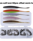 Fishing Kit Set Offset Worm/Jig Head Hook Fishinghook With Soft-Soft Bait Kits-Bargain Bait Box-kit 4-Bargain Bait Box