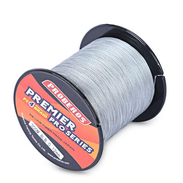 Fishing Line 300M Floating Line Durable Pe 4 Strands Braided Wires Fishing-Shenzhen Outdoor Fishing Tools Store-Grey-0.4-Bargain Bait Box