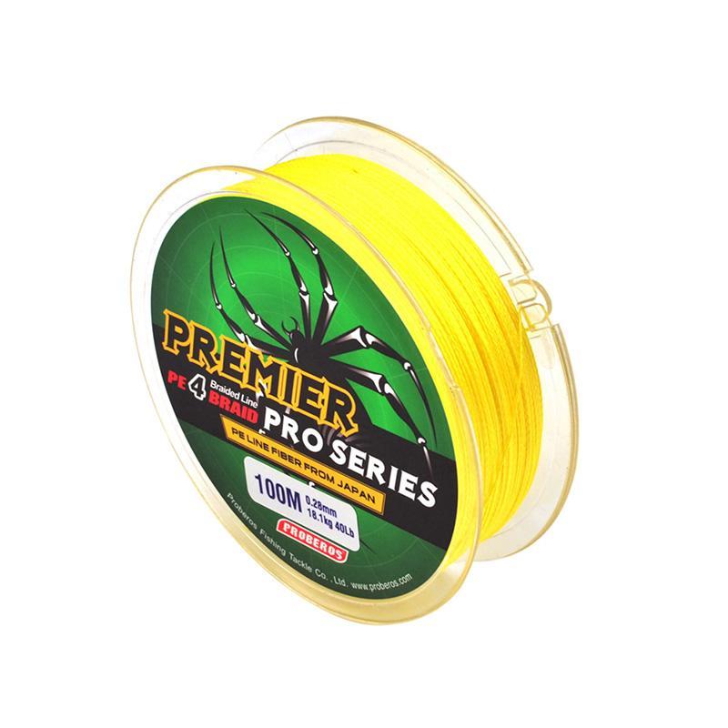 Fishing Lines 100M 10-80Lb Super Strong Dyneema Spectra Extreme Sea Braided-Profession Accessories Store-Yellow-0.8-Bargain Bait Box