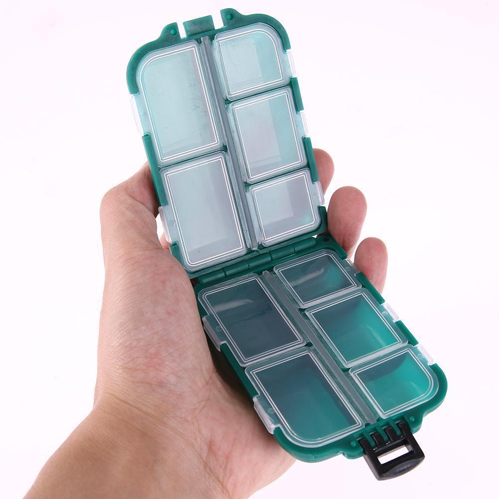 Fishing Lure Box Tackle Mini Portable Waterproof Compart Box 10 Compartments-Islandshop-Bargain Bait Box