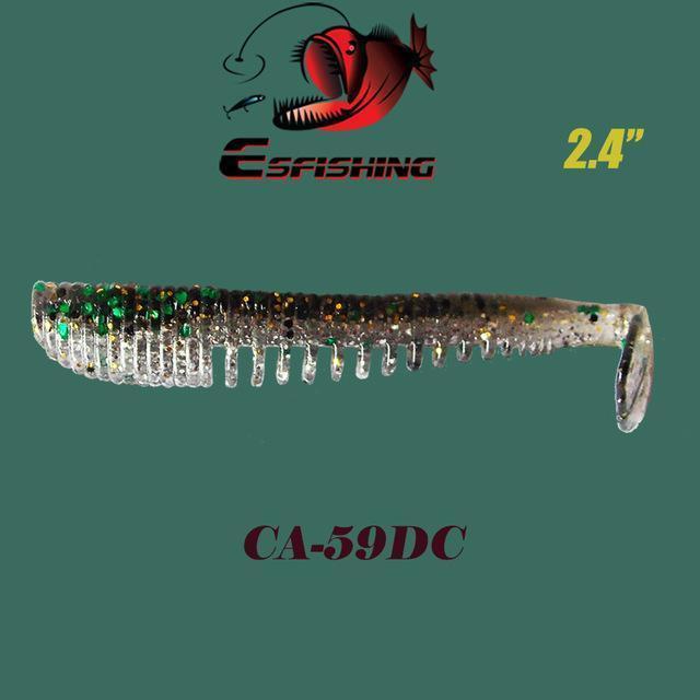 Fishing Lure Soft Silicone Leurre Souple Shad 10Pcs 6Cm/2.5G Esfishing Flk-Esfishing Lure Store-CA59DC-Bargain Bait Box