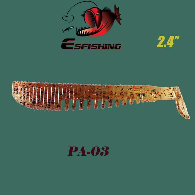 Fishing Lure Soft Silicone Leurre Souple Shad 10Pcs 6Cm/2.5G Esfishing Flk-Esfishing Lure Store-PA03-Bargain Bait Box