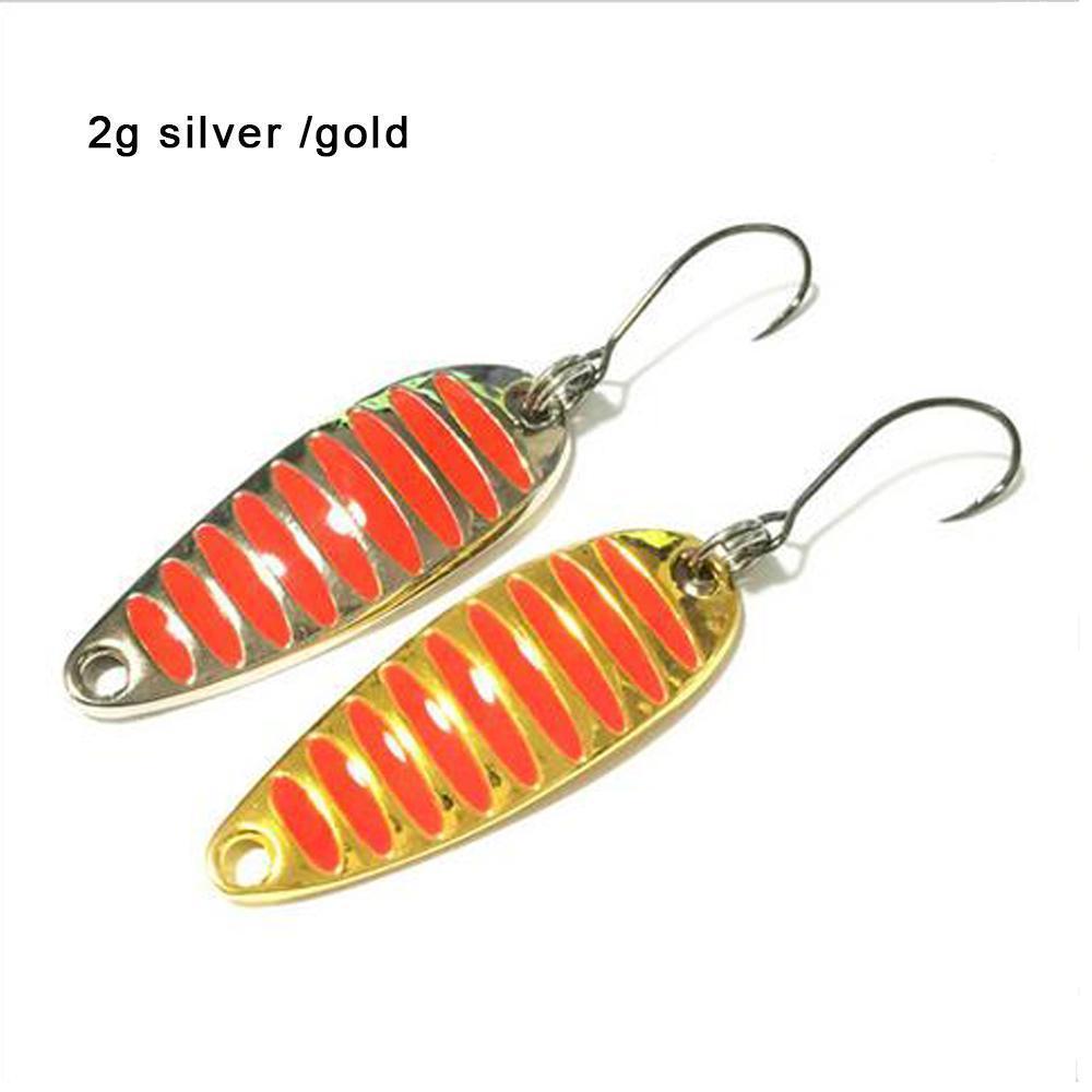 Fishing Lure Spoon 2G 5G 7G 10G 15G 20G Gold/Silver Fishing Bait Spoon Hard-Kylebooker Fishing Store-2g Gold-Bargain Bait Box