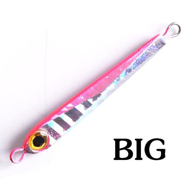 Fishing Lures 3.8G 5G Metal Jig Spoon Lure Spinner Metal Jigging Shore Cast Iron-haofishing Store-Pink big-Bargain Bait Box