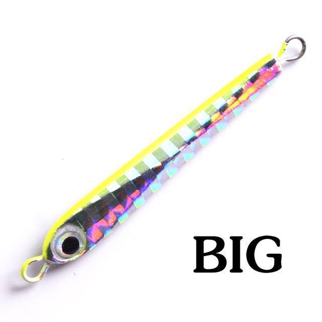 Fishing Lures 3.8G 5G Metal Jig Spoon Lure Spinner Metal Jigging Shore Cast Iron-haofishing Store-Yellow big-Bargain Bait Box