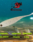Fishing Lures Shad Soft Crankbait Bait Tackle 10Pcs 7Cm/2.8G Esfishing T-Esfishing-PA42-Bargain Bait Box
