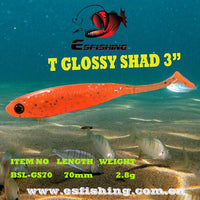 Fishing Lures Shad Soft Crankbait Bait Tackle 10Pcs 7Cm/2.8G Esfishing T-Esfishing-PA42-Bargain Bait Box