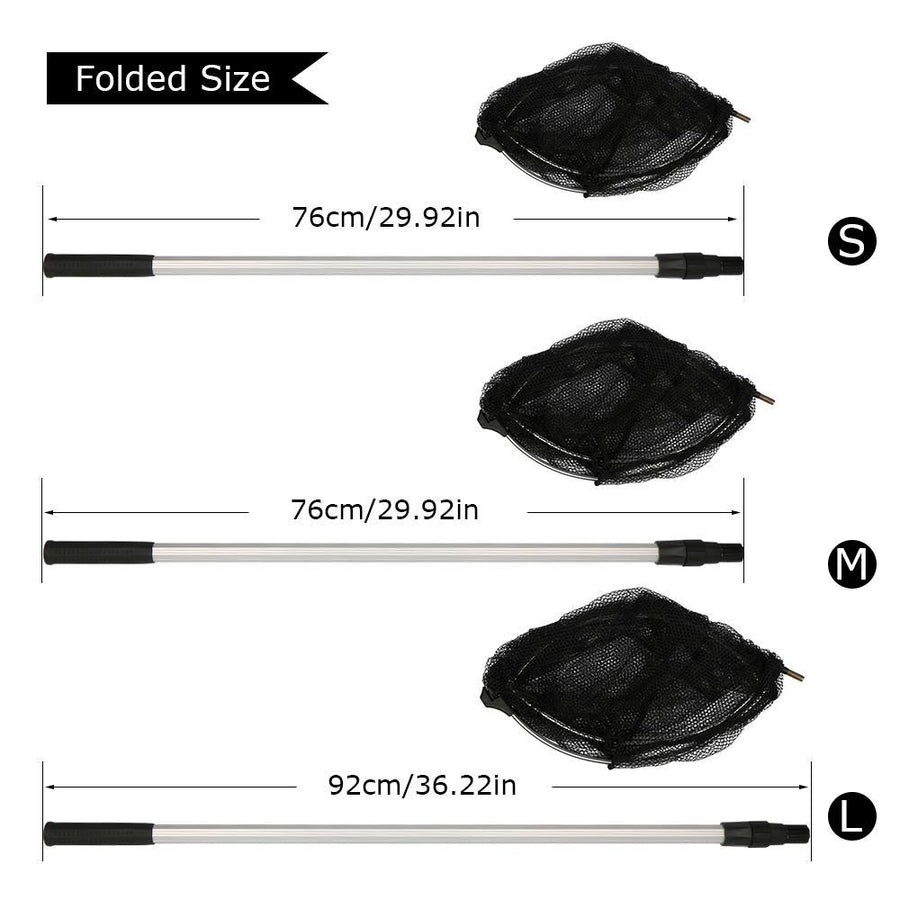 Fishing Net Safe Catch & Release Fish Landing Net Foldable Telescoping Durable-Fishing Nets-Bargain Bait Box-168cm-Bargain Bait Box