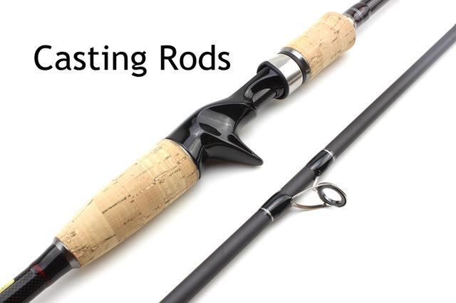 Fishing Rod 2.1M 2.4M 2.7M 4 Sections M Power 12-25Lb Carbon Fiber Baitcasting-Baitcasting Rods-Bargain Bait Box-Yellow-2.1 m-Bargain Bait Box