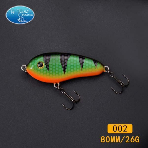Fishing Tackle Wholesale Fishing Lure Jerk Bait Little Darling 80Mm -With 2-TOP TACKLE INDUSTRIES-2 hooks 80mm 002-Bargain Bait Box