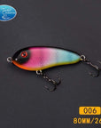 Fishing Tackle Wholesale Fishing Lure Jerk Bait Little Darling 80Mm -With 2-TOP TACKLE INDUSTRIES-2 hooks 80mm 006-Bargain Bait Box