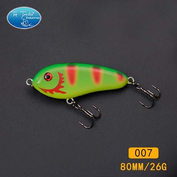 Fishing Tackle Wholesale Fishing Lure Jerk Bait Little Darling 80Mm -With 2-TOP TACKLE INDUSTRIES-2 hooks 80mm 007-Bargain Bait Box