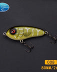 Fishing Tackle Wholesale Fishing Lure Jerk Bait Little Darling 80Mm -With 2-TOP TACKLE INDUSTRIES-2 hooks 80mm 008-Bargain Bait Box