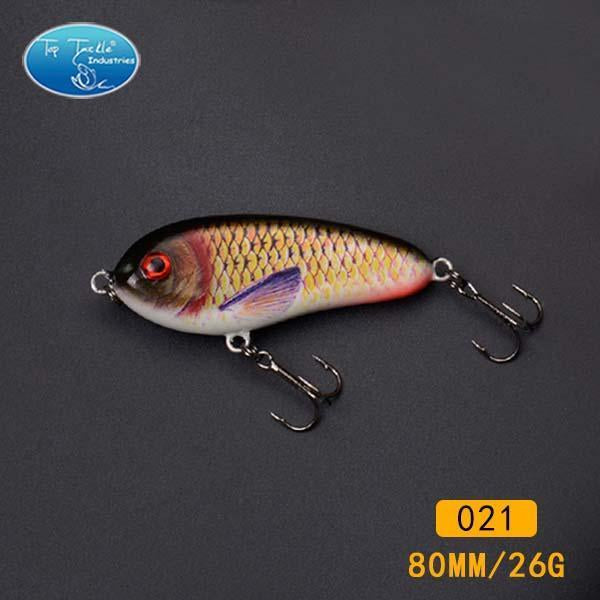 Fishing Tackle Wholesale Fishing Lure Jerk Bait Little Darling 80Mm -With 2-TOP TACKLE INDUSTRIES-2 hooks 80mm 021-Bargain Bait Box