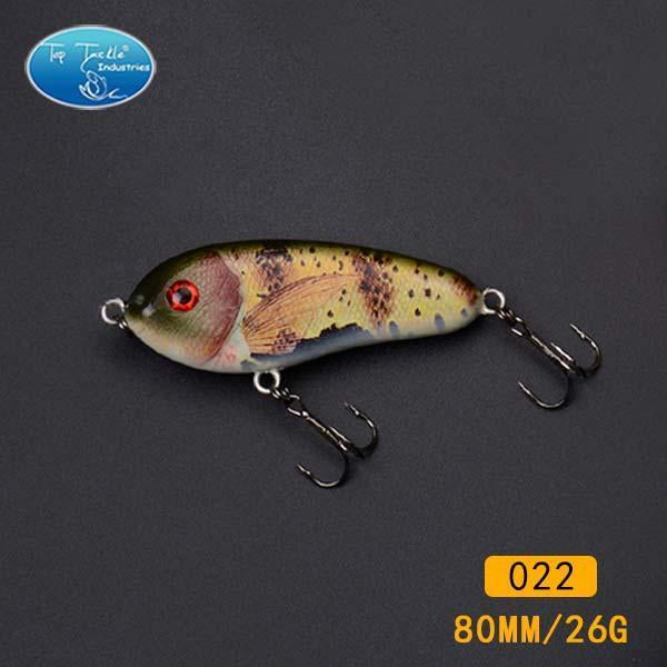 Fishing Tackle Wholesale Fishing Lure Jerk Bait Little Darling 80Mm -With 2-TOP TACKLE INDUSTRIES-2 hooks 80mm 022-Bargain Bait Box