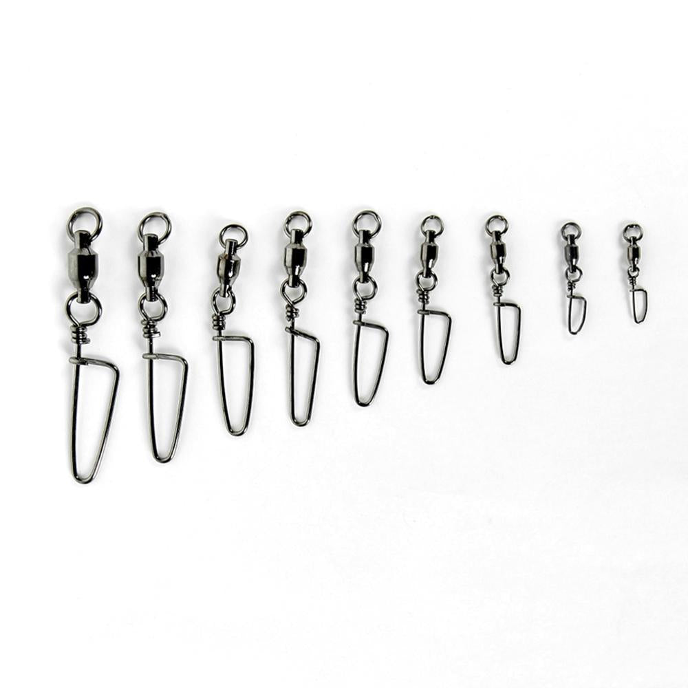 Fishing Tools 50Pcs Fishing Swivels Snap Rolling Swivel Connector Ball-Outdoor Sporting - Keep Healthy Store-Size 1-Bargain Bait Box